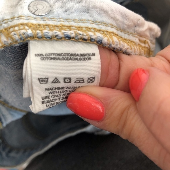 Free People Distressed Crochet Denim Shorts - Picture 4 of 13